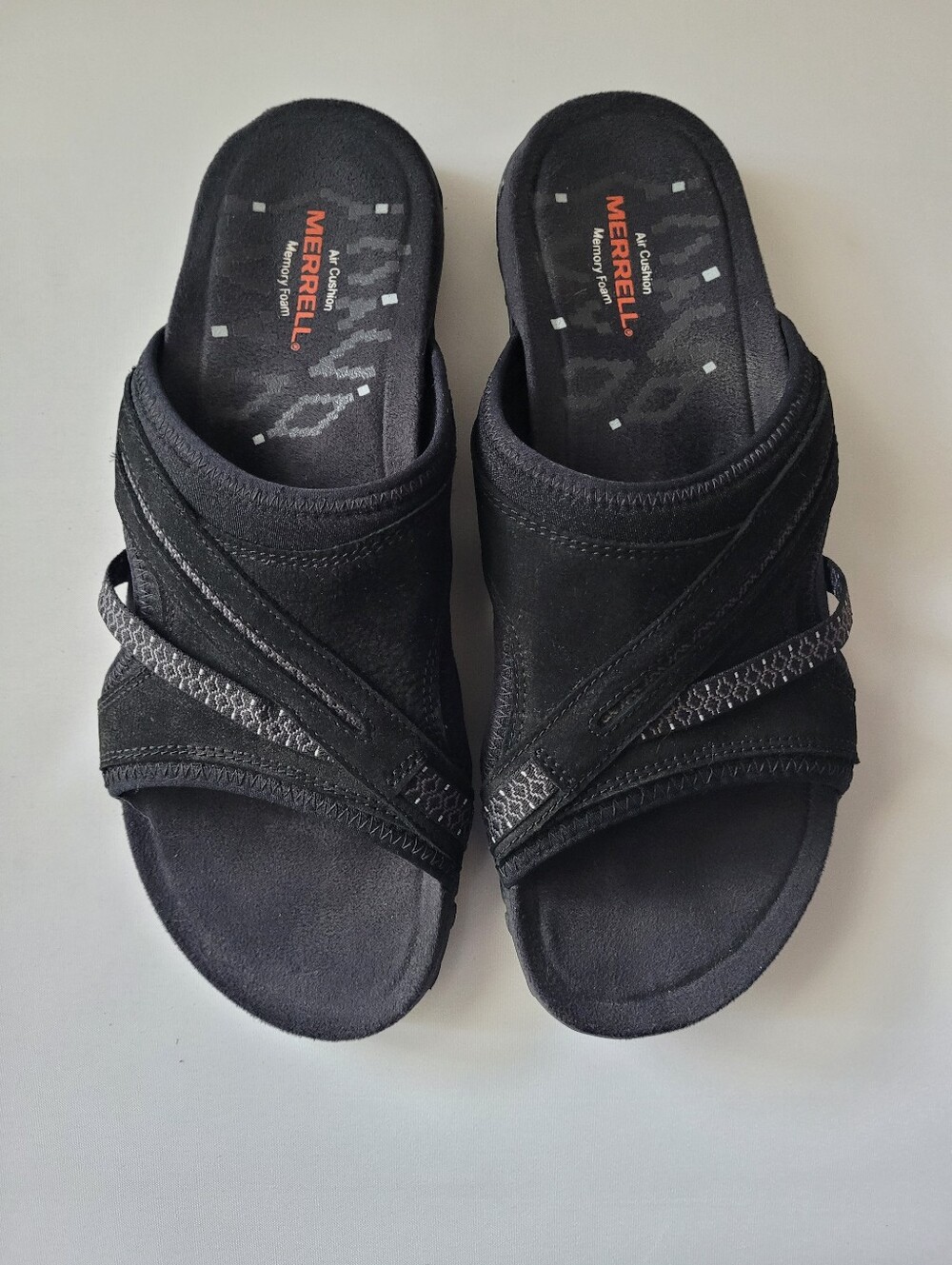 Merrell Terran Black Night Performance Footwear Leather Slip-on Sandals Size 9